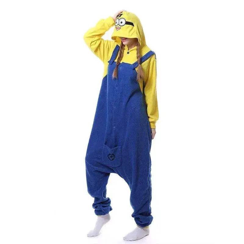Despicable Me Minions Fleece Pajamas Cartoon Jumpsuit Minions Cartoon Anime Onesie Sleepwear - ToylandEU