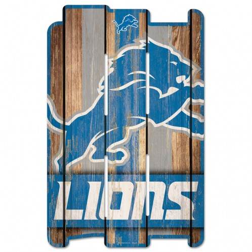 Detroit Lions 11x17 Wood Fence Sign Retro Whitewash - ToylandEU