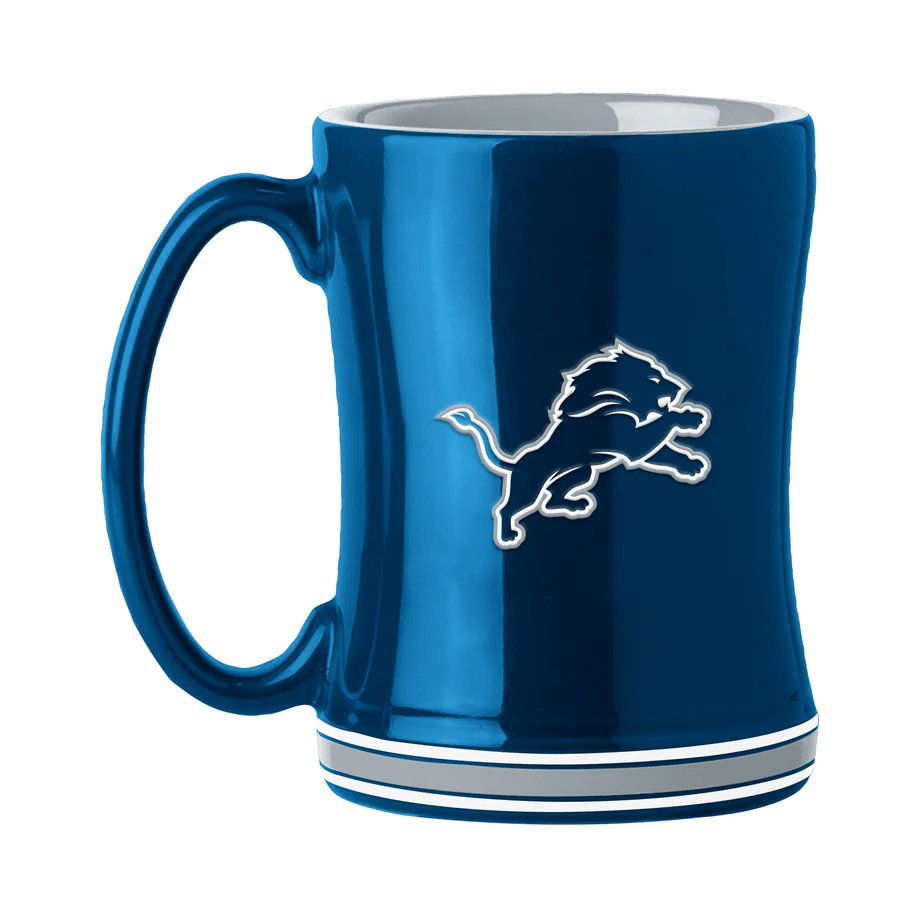 Detroit Lions 14 Oz Sculpted Relief Coffee Mug Team Colors - ToylandEU