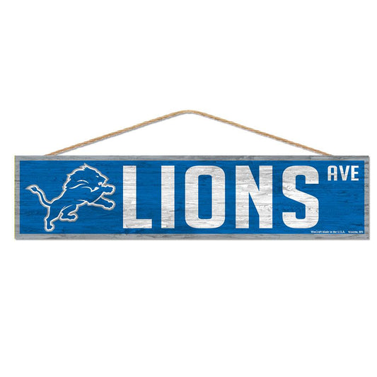 Detroit Lions 4x17 Wood Avenue Sign With Team Logo Wincraft - ToylandEU