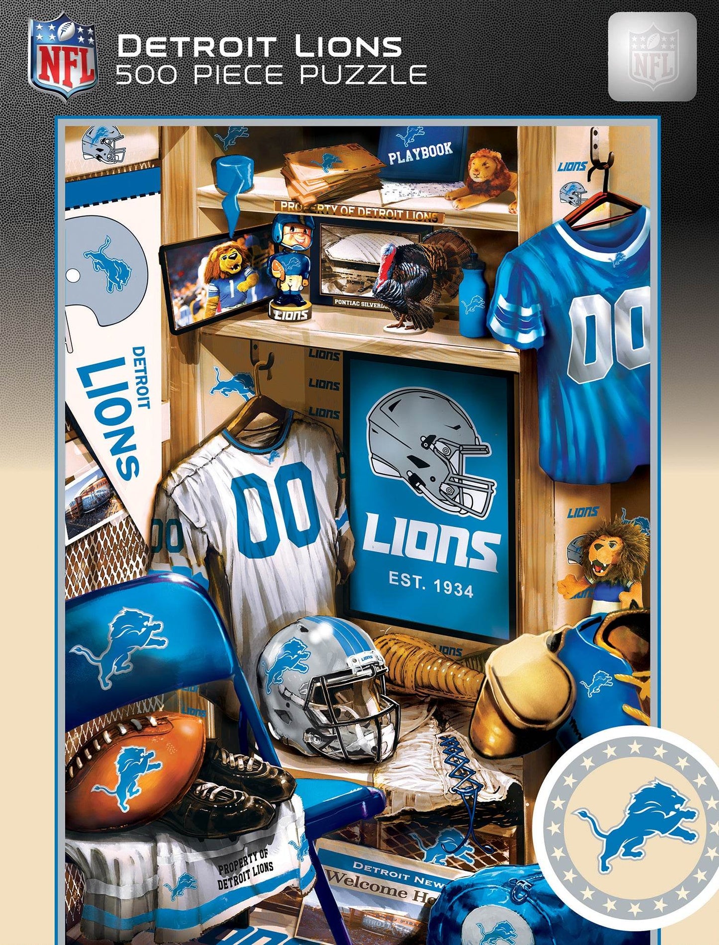 Detroit Lions 500 Piece Locker Room Puzzle Nostalgia - ToylandEU