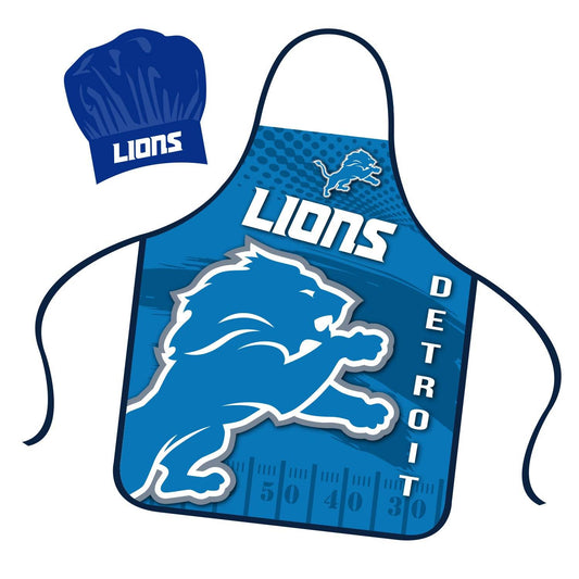 Detroit Lions Chef Hat And Apron Set Official Licensed - ToylandEU