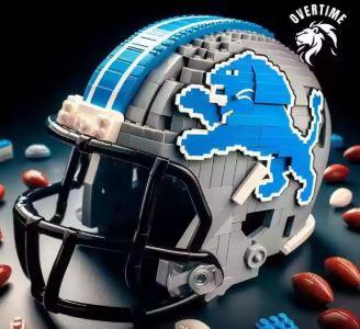 Detroit Lions Football Helmet Custom building blocks - ToylandEU