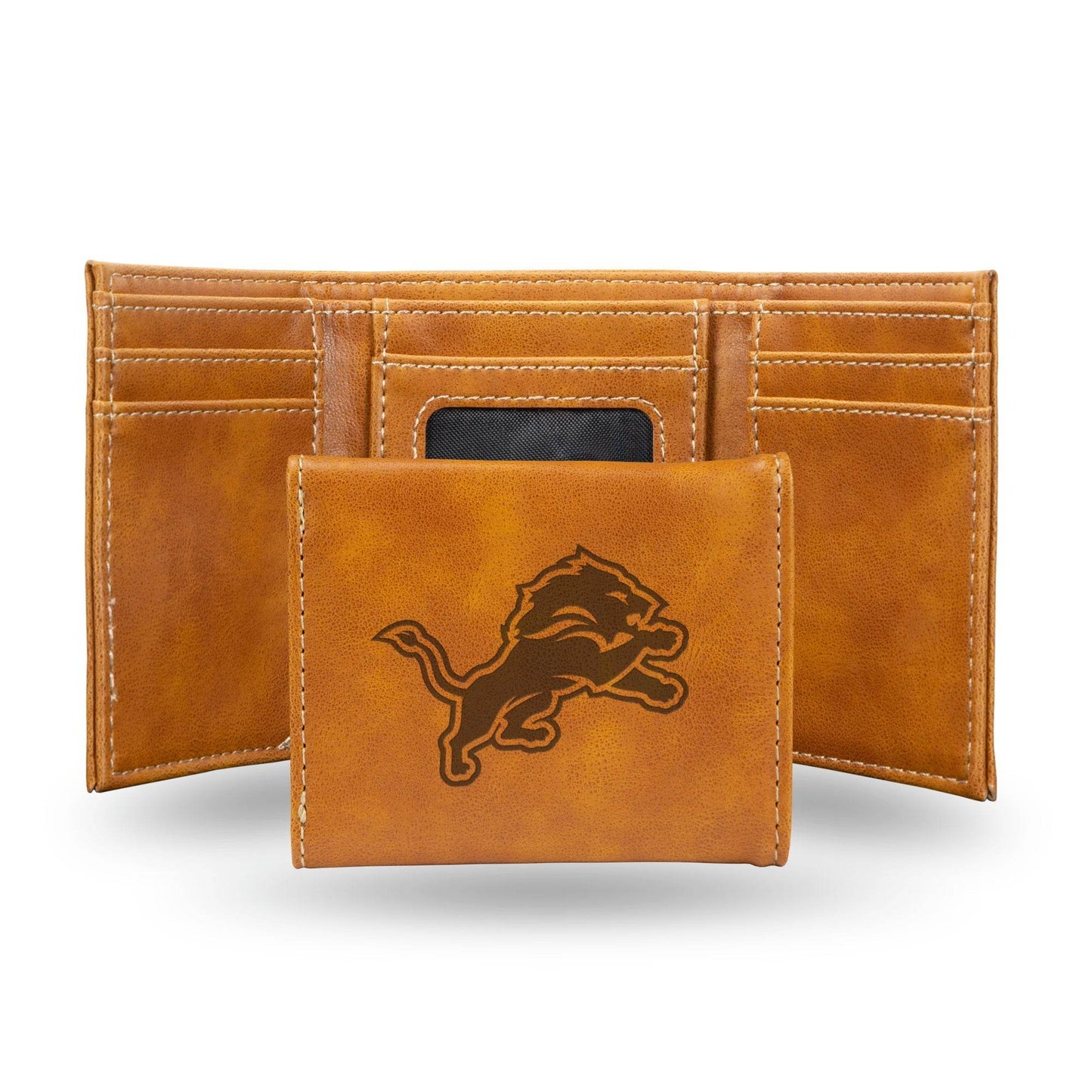 Detroit Lions Leather Wallet Trifold Laser Engraved Gift - ToylandEU