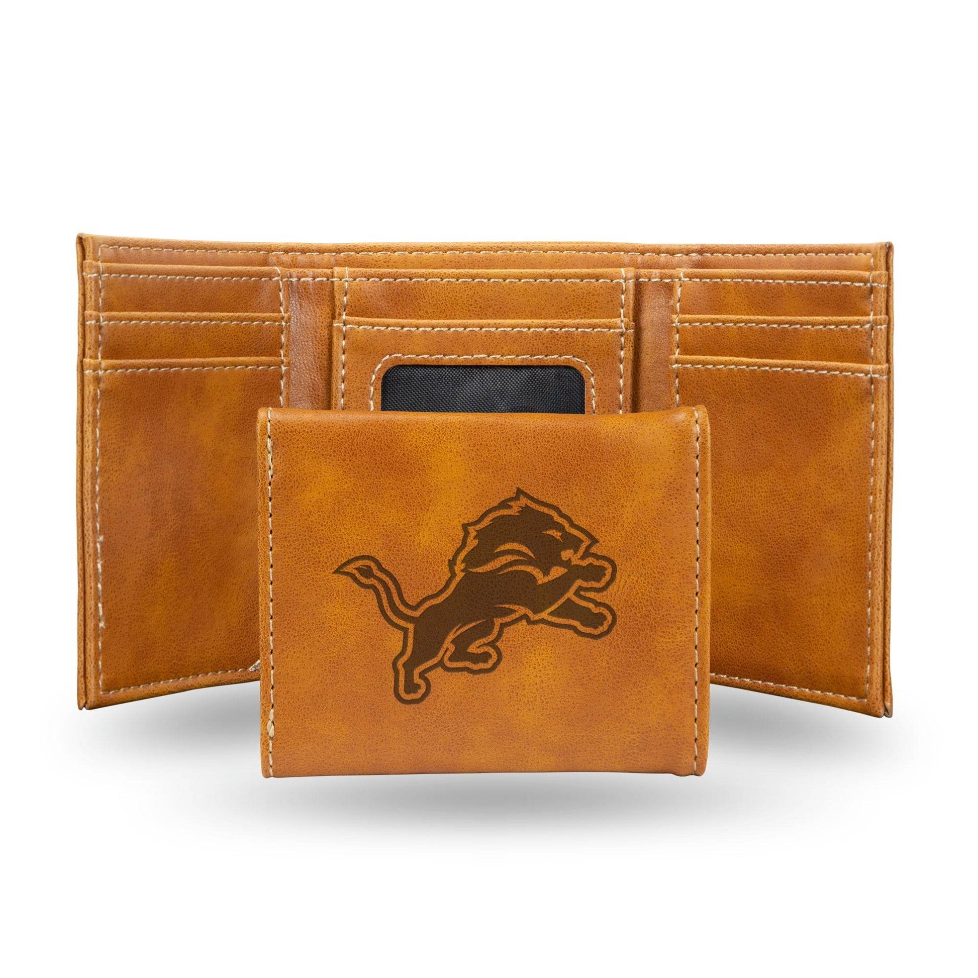 Detroit Lions Leather Wallet Trifold Laser Engraved Gift - ToylandEU