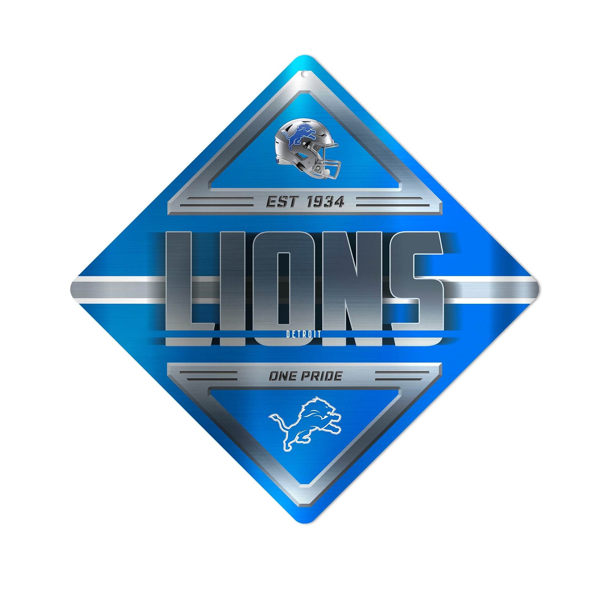 Detroit Lions Metal Diamond Sign Rico Industries 12 Inch - ToylandEU