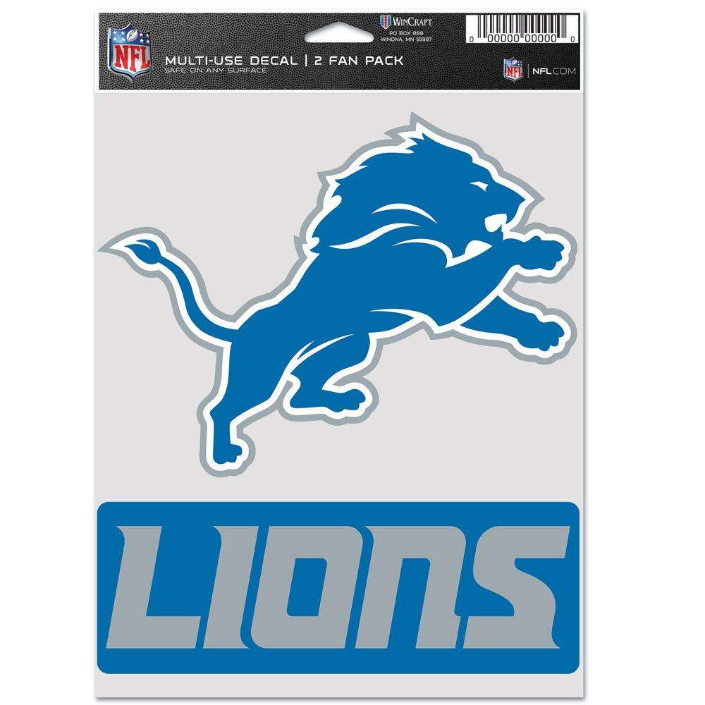 Detroit Lions Multi Use Fan Decal Pack Two For Surfaces - ToylandEU