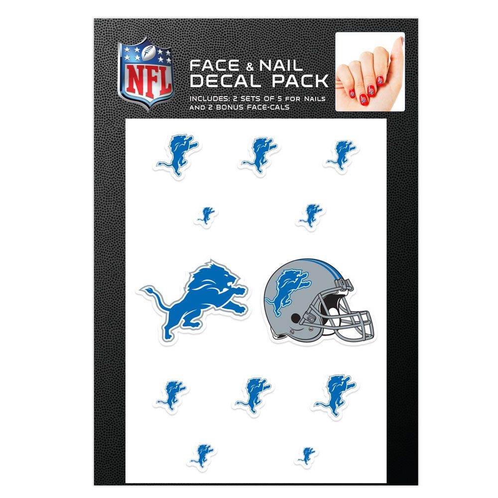 Detroit Lions Nail Cals and Face Cals Waterless Decals - ToylandEU