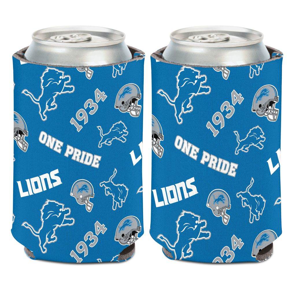 Detroit Lions Scatterprint Can Cooler Insulated Foam 12 Oz - ToylandEU