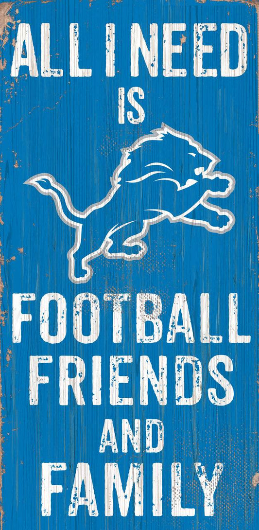 Detroit Lions Wood Sign 6x12 Football Friends Family Design - ToylandEU