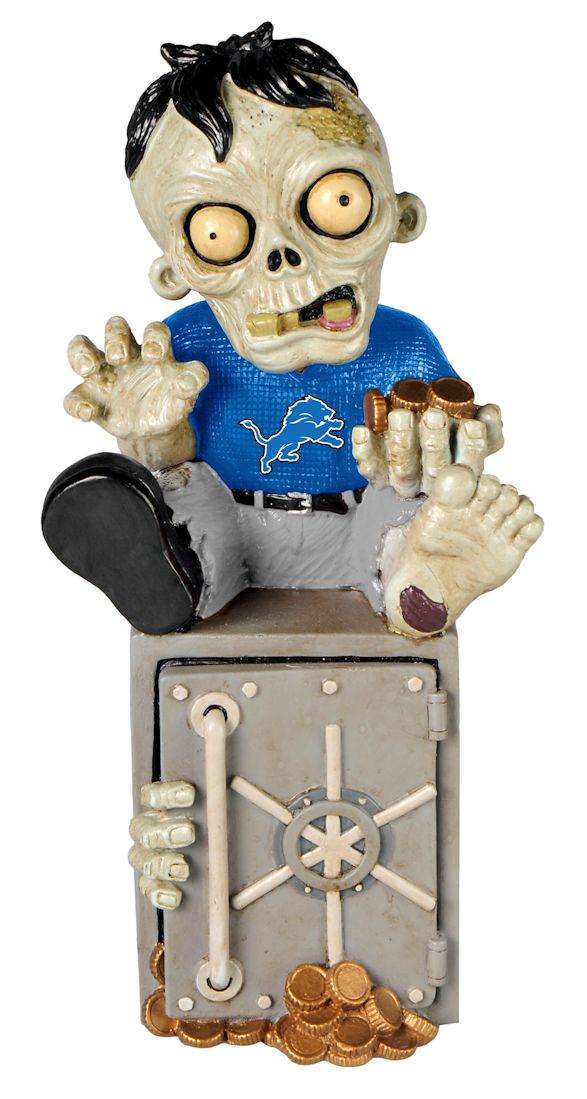 Detroit Lions Zombie Piggy Bank Figurine Resin Hand Painted - ToylandEU