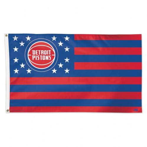 Detroit Pistons Flag 3x5 Deluxe Stars and Stripes Design - ToylandEU