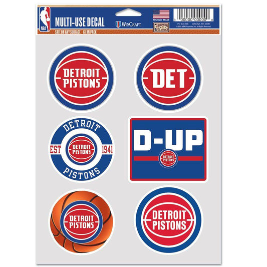 Detroit Pistons Multi Use Fan Decal 6 Pack By Wincraft - ToylandEU