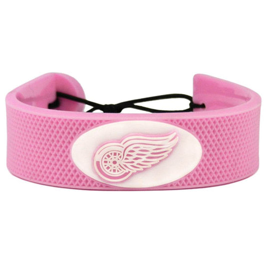 Detroit Red Wings Leather Bracelet Pink Hockey Accessory - ToylandEU