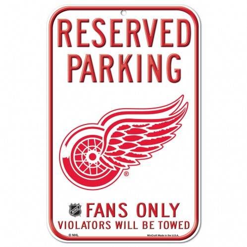Detroit Red Wings Sign 11x17 Plastic Reserved Parking Style - ToylandEU