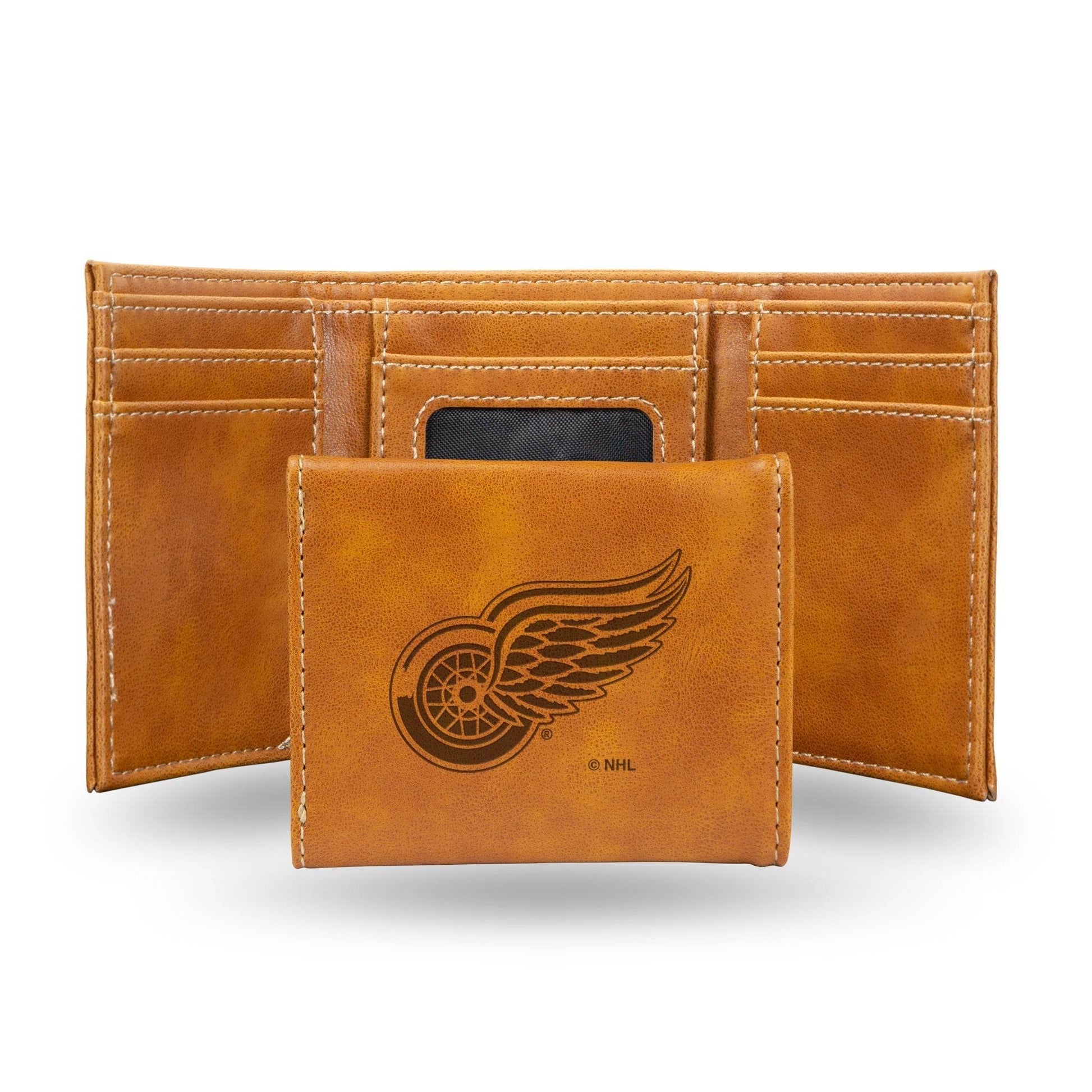 Detroit Red Wings Trifold Leather Wallet Laser Engraved - ToylandEU