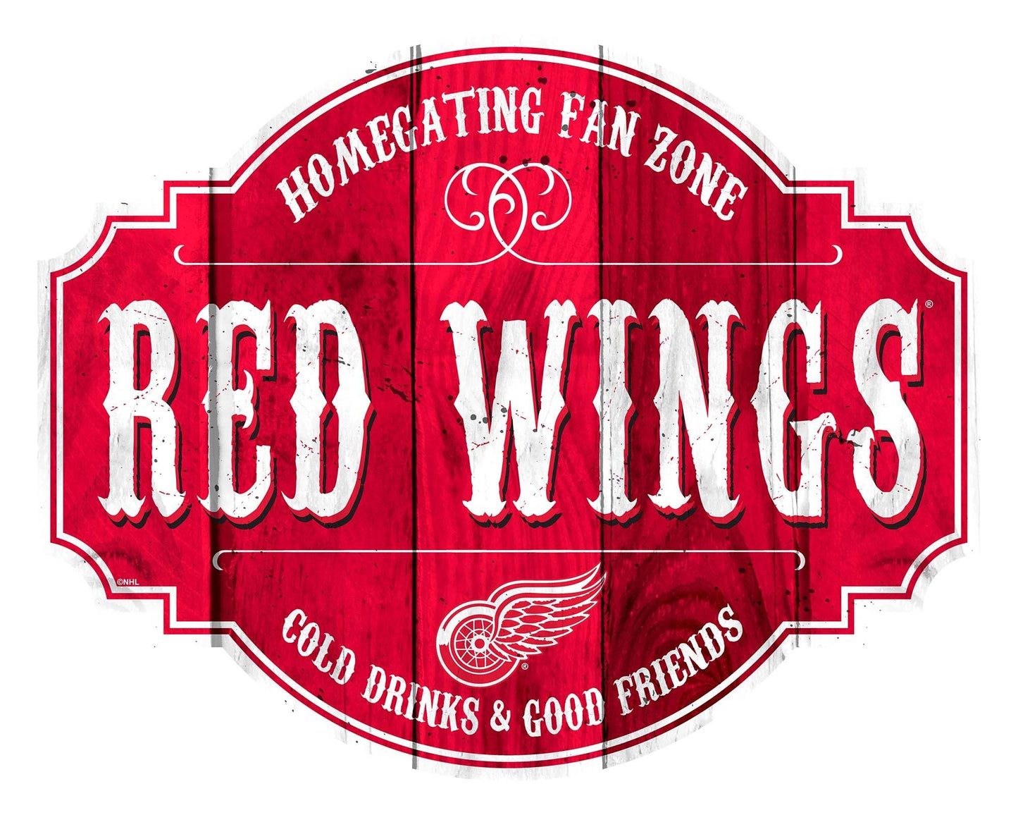 Detroit Red Wings Wood Sign 12 Inch Homegating Tavern - ToylandEU
