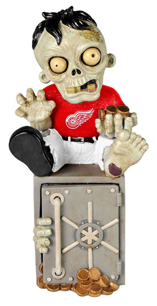 Detroit Red Wings Zombie Piggy Bank Figurine Resin Painted - ToylandEU