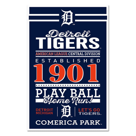 Detroit Tigers 11x17 Wood Sign Established Design Wincraft - ToylandEU