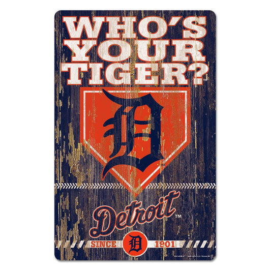 Detroit Tigers 11x17 Wood Sign Slogan Design By Wincraft - ToylandEU
