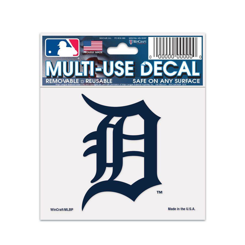 Detroit Tigers 3x4 Outdoor Vinyl Decal White Adhesive - ToylandEU