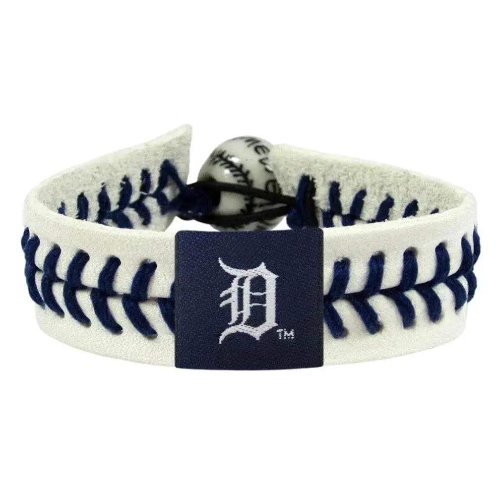 Detroit Tigers Baseball Leather Bracelet With Ceramic Bead - ToylandEU