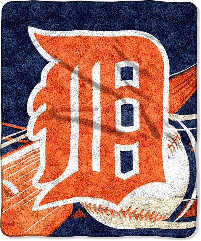 Detroit Tigers Blanket 50x60 Sherpa Big Stick Design - ToylandEU