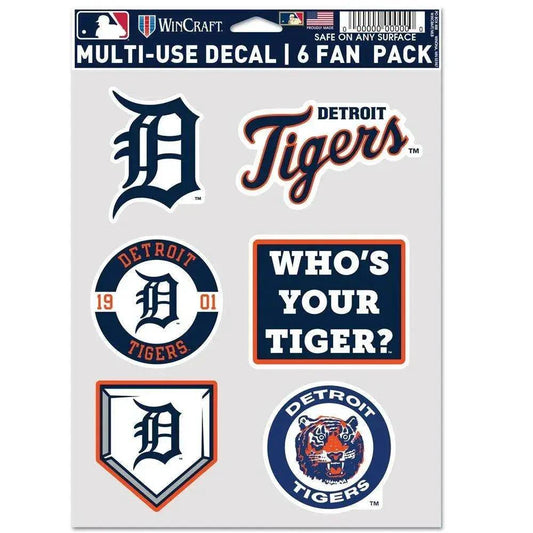  Detroit Tigers Multi Use Fan Decal Pack Six Pack Set -  ToylandEU™