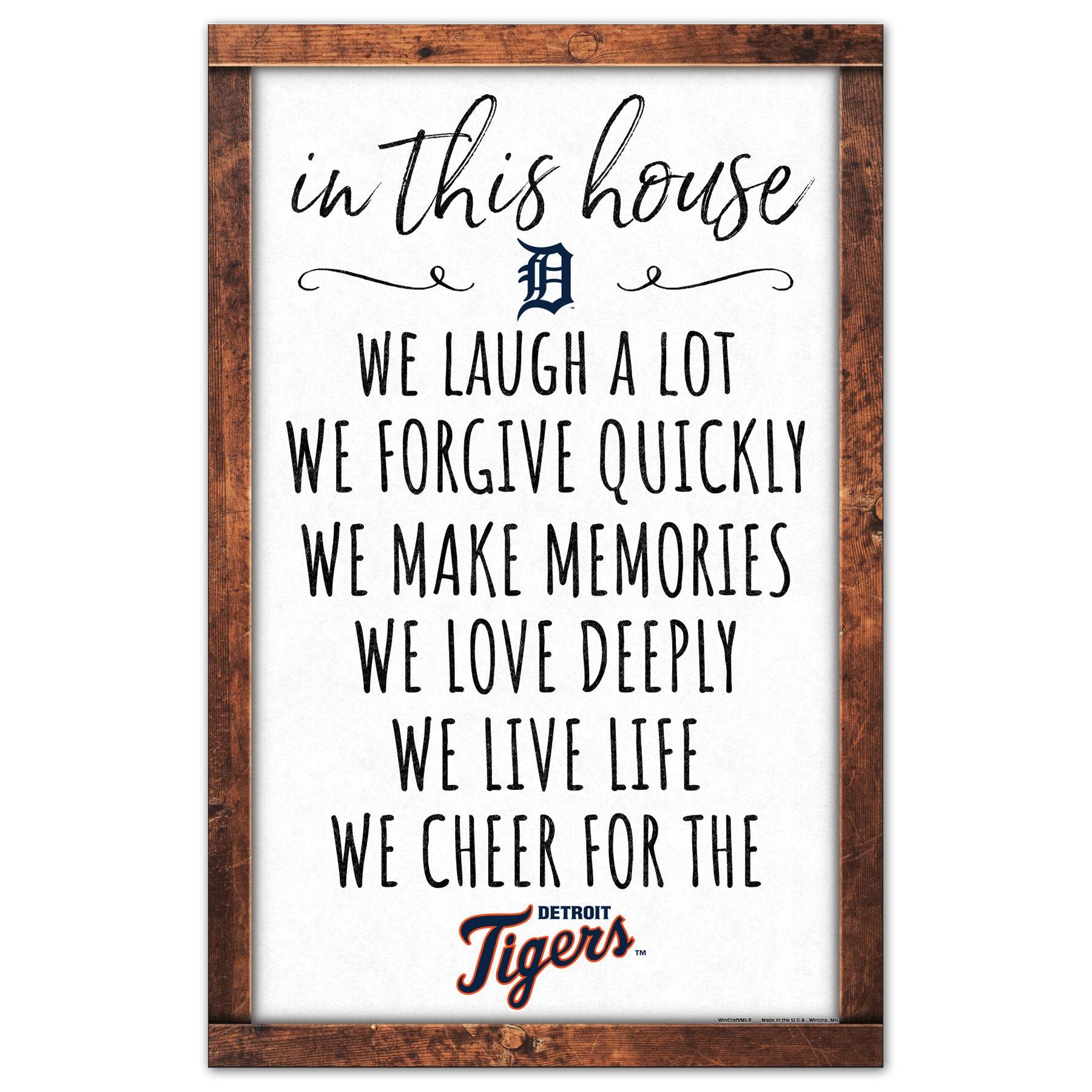 Detroit Tigers Sign 11x17 Wood In This House Wall Decor - ToylandEU