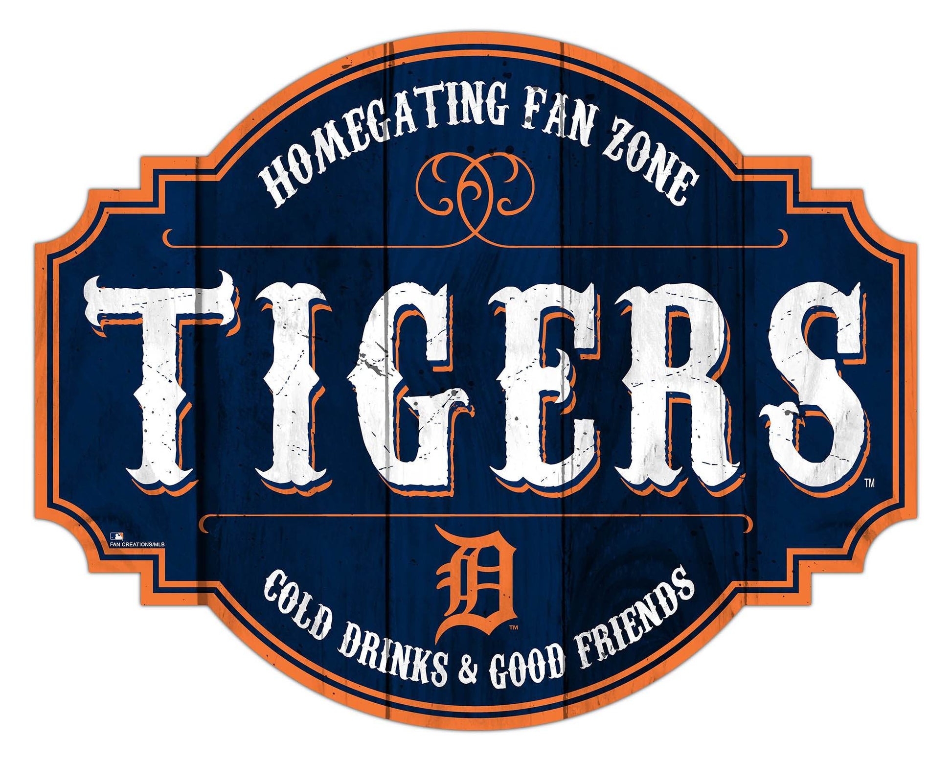 Detroit Tigers Wooden Sign 12 Inch Homegating Tavern - ToylandEU