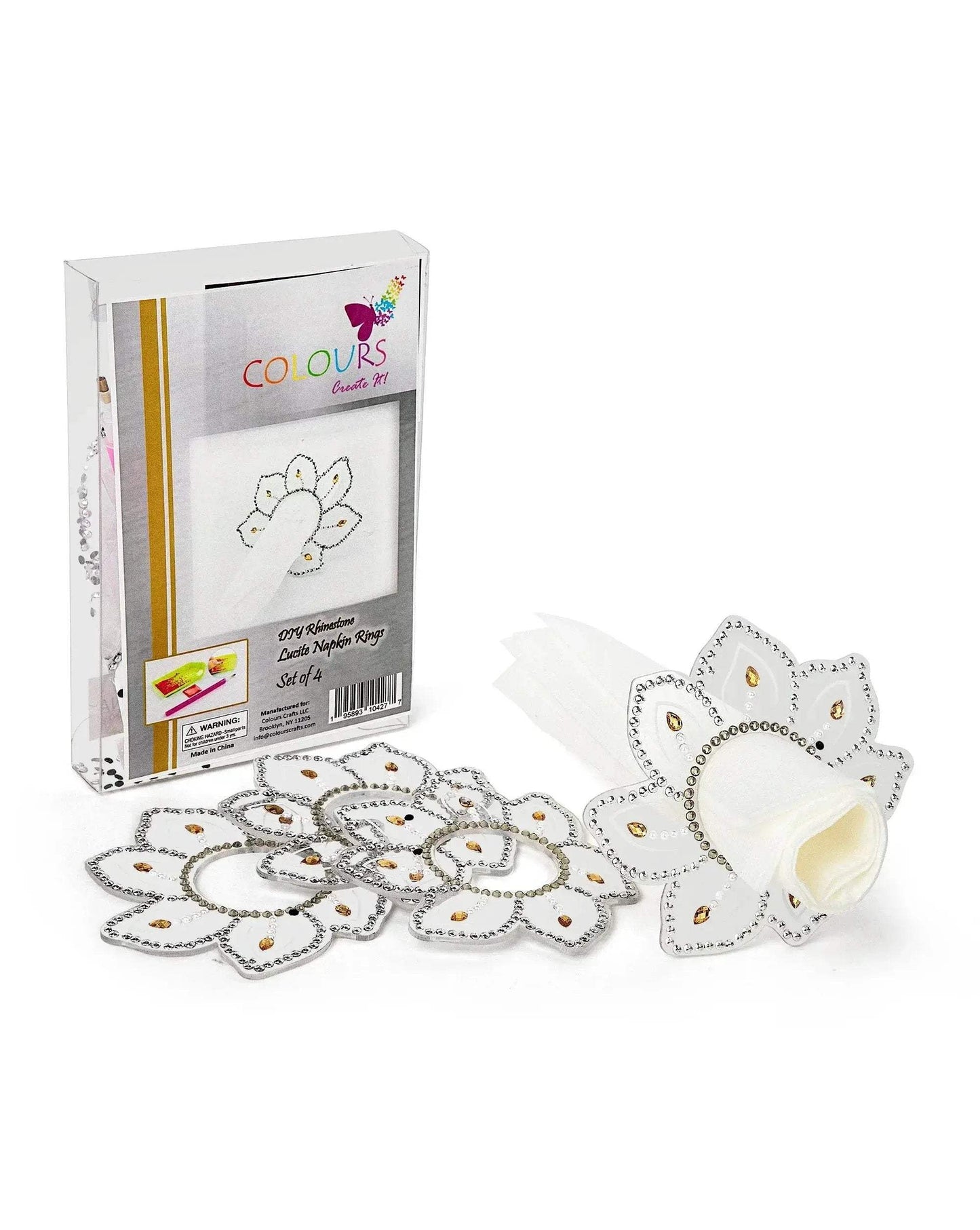 Diamond Art Lucite Napkin Rings Craft Kit For Sparkling Tables - ToylandEU