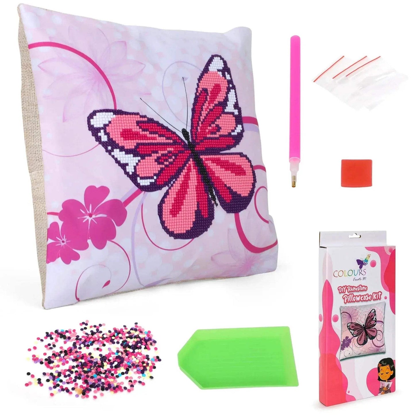 Diamond Art Pillowcase Kit Butterfly Sparkling Sleep - ToylandEU