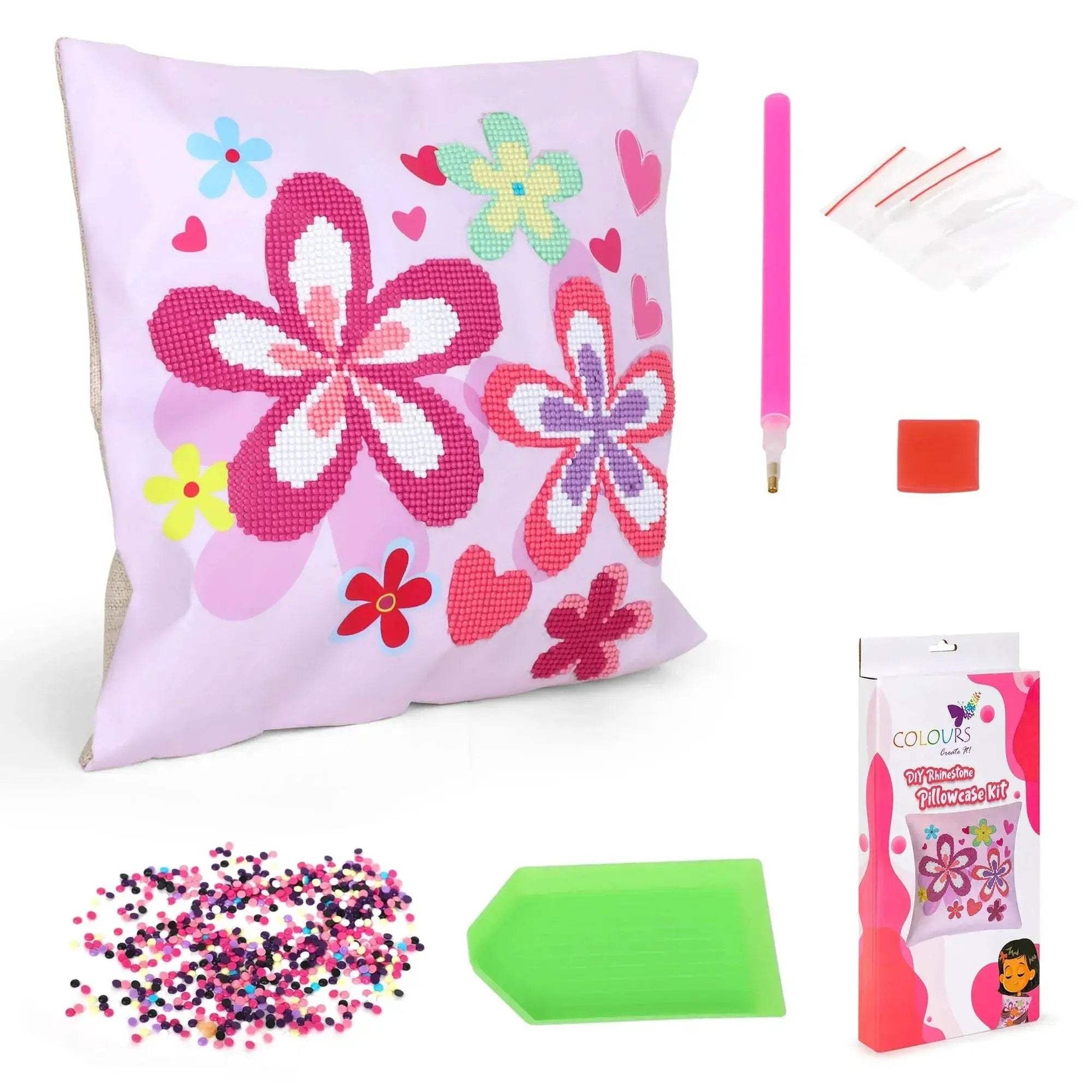 Diamond Art Pillowcase Kit Floral Sparkle For Cozy Nights - ToylandEU