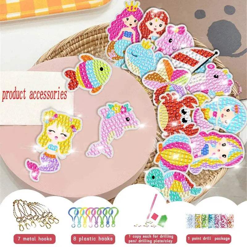 Diamond Painting Kit For Kids Mermaid Keychain Craft Gift - ToylandEU