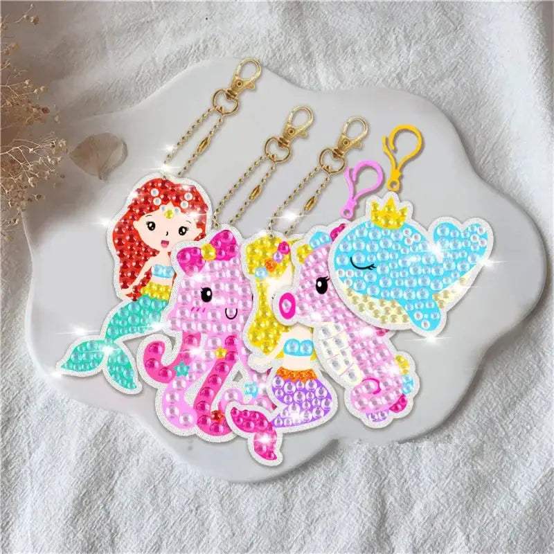 Diamond Painting Kit For Kids Mermaid Keychain Craft Gift - ToylandEU