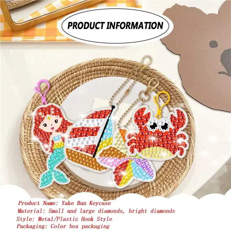Diamond Painting Kit For Kids Mermaid Keychain Craft Gift - ToylandEU