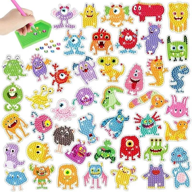 Diamond Painting Stickers Set Easy To Use Cartoon Alien - ToylandEU