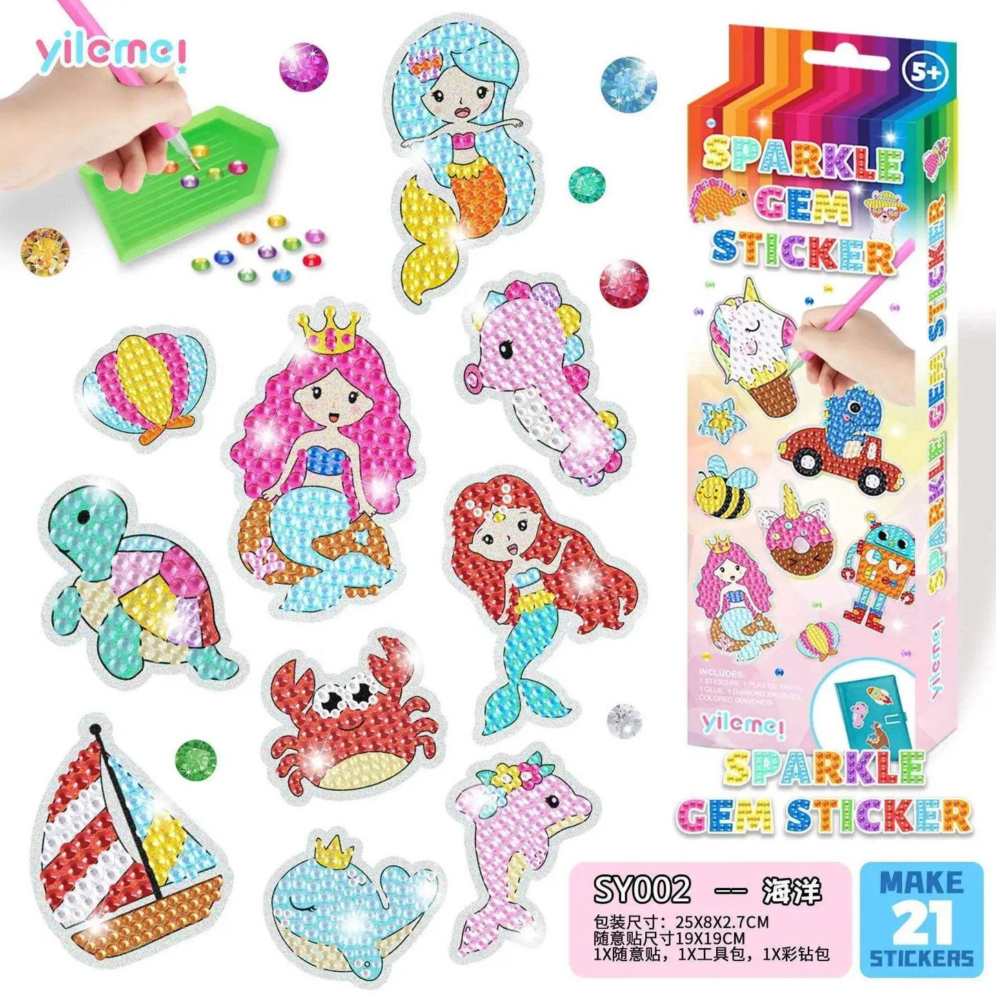 Diamond Painting Stickers Set Easy To Use Cartoon Alien - ToylandEU