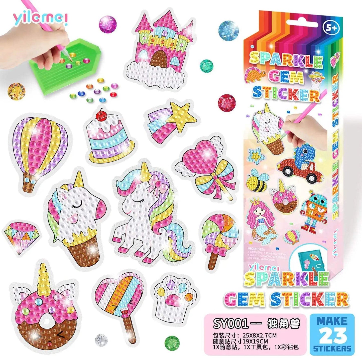 Diamond Painting Stickers Set Easy To Use Cartoon Alien - ToylandEU