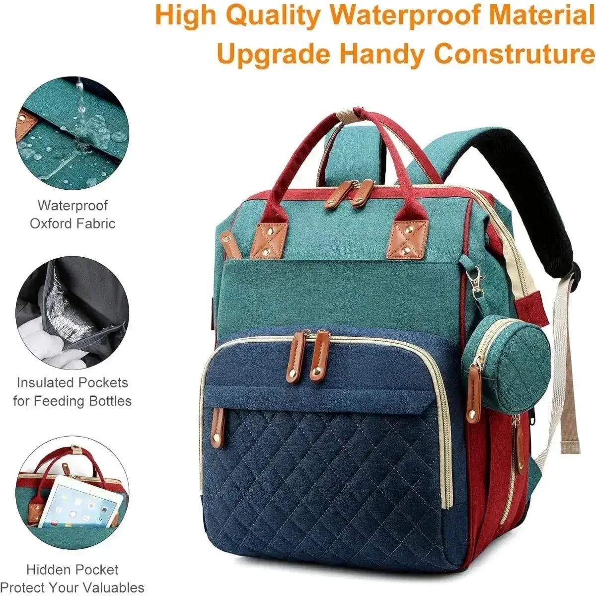  Diaper Bag Backpack Foldable Changing Pad Three In One -  ToylandEU™