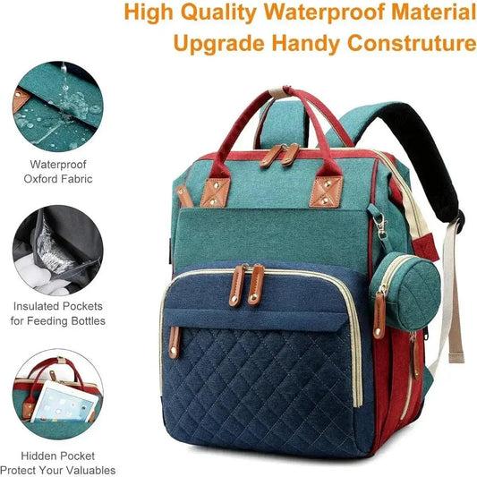  Diaper Bag Backpack Foldable Changing Pad Three In One -  ToylandEU™