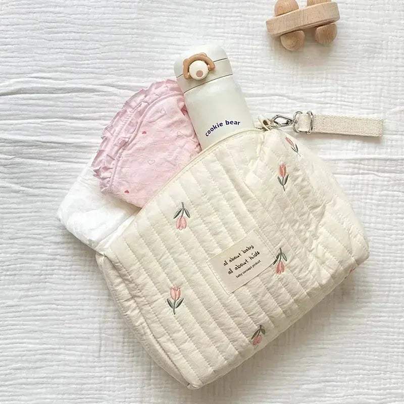 Diaper Bag Floral Embroidery For Moms Travel Organizer - ToylandEU