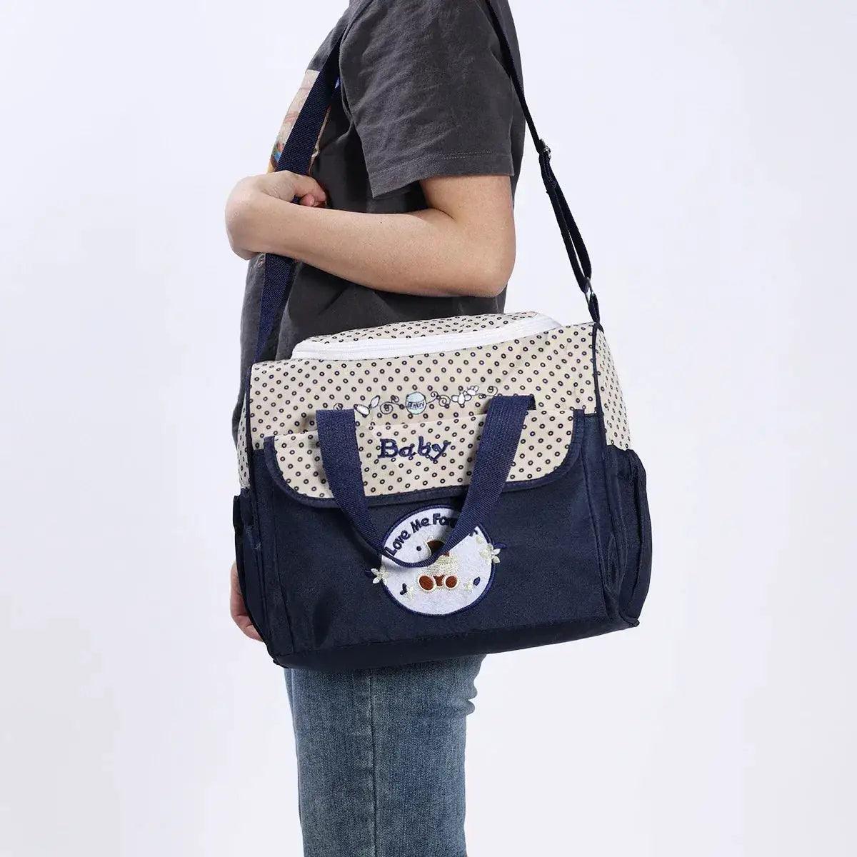  Lightweight Large capacity fashion waterproof cartoon bear One shoulder oblique span bag Mom bag portable mommy bag diaper bag -  ToylandEU™