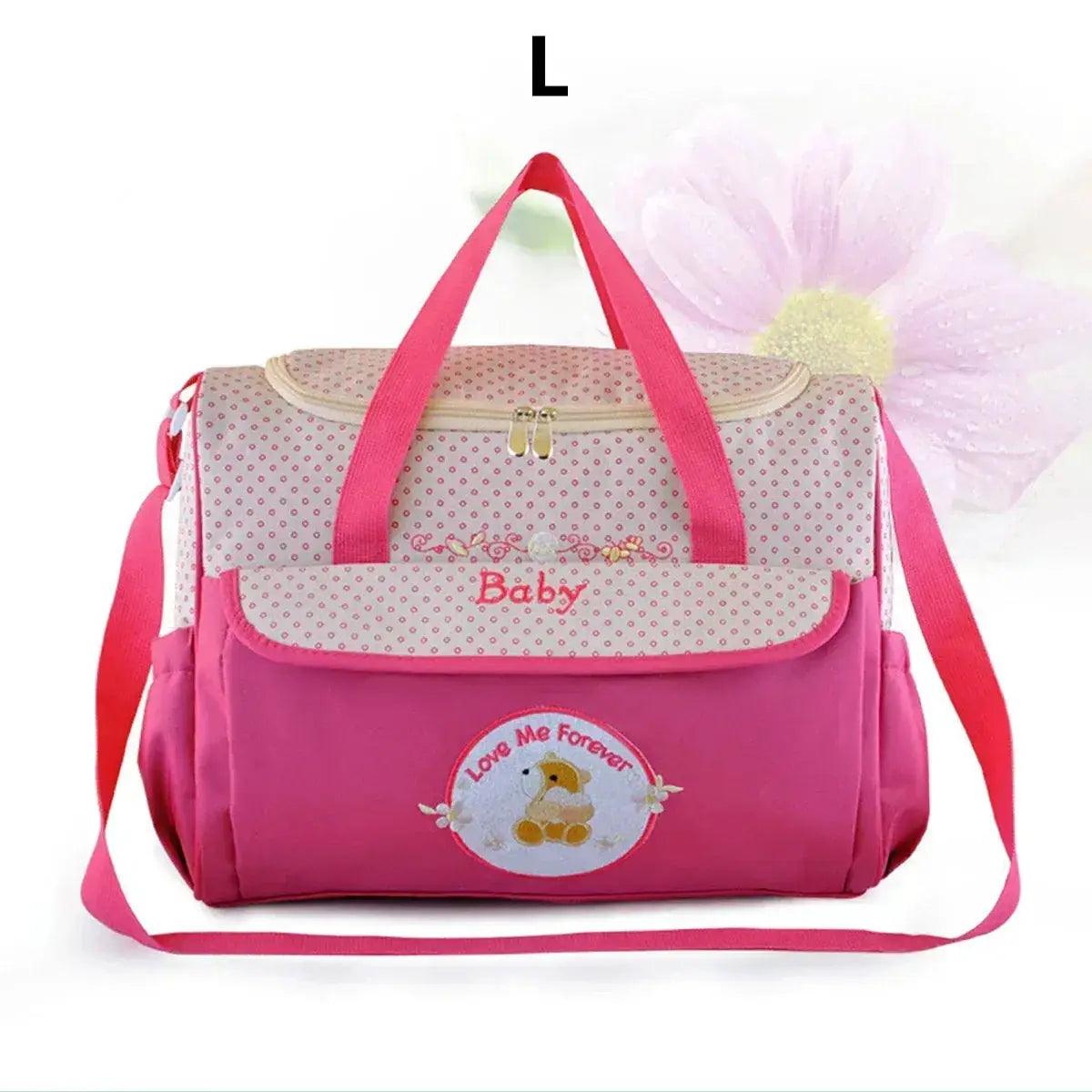  Lightweight Large capacity fashion waterproof cartoon bear One shoulder oblique span bag Mom bag portable mommy bag diaper bag -  ToylandEU™
