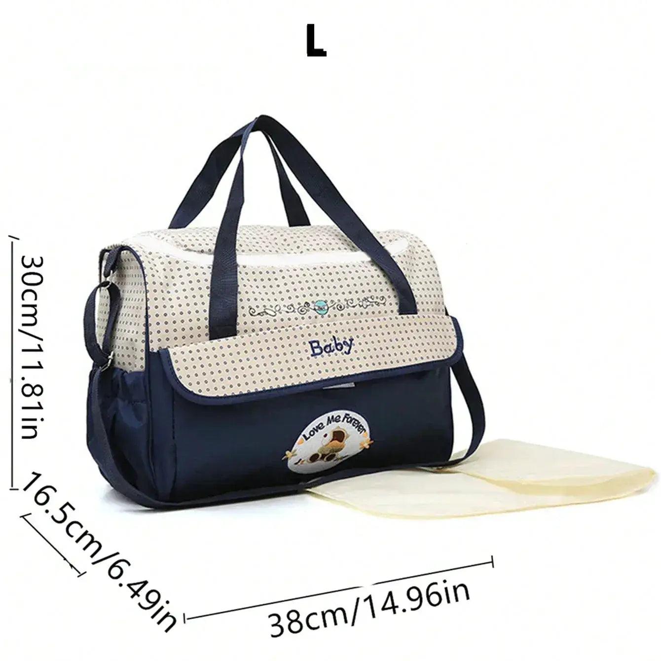  Lightweight Large capacity fashion waterproof cartoon bear One shoulder oblique span bag Mom bag portable mommy bag diaper bag -  ToylandEU™