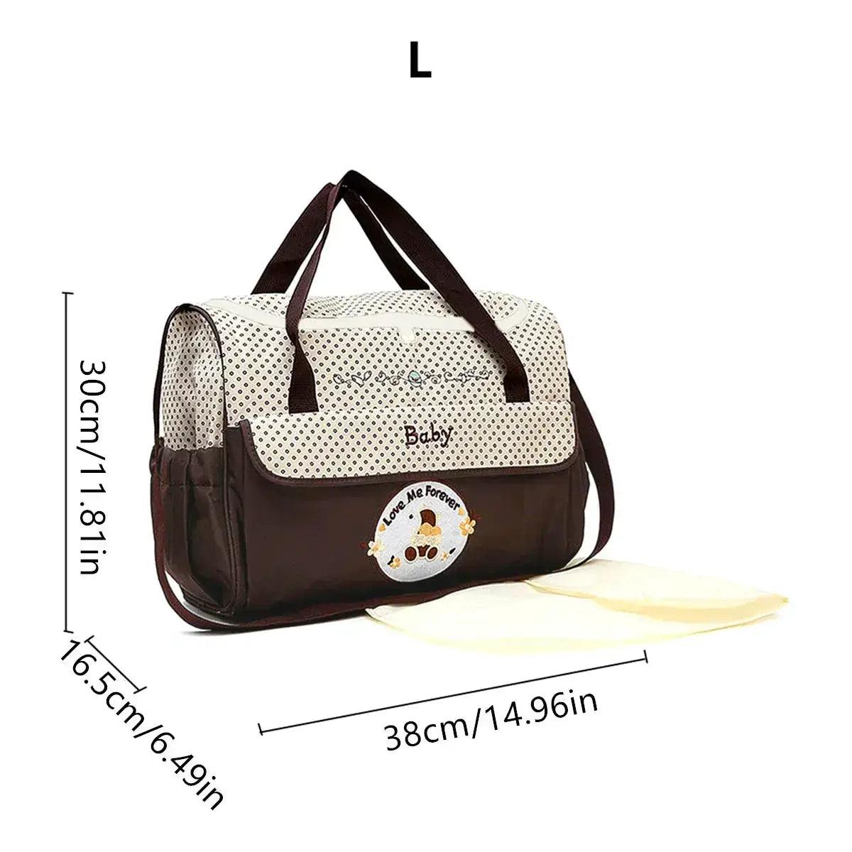  Lightweight Large capacity fashion waterproof cartoon bear One shoulder oblique span bag Mom bag portable mommy bag diaper bag -  ToylandEU™
