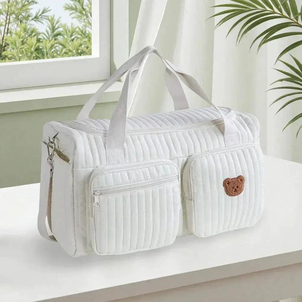  Quilted Baby Diaper Bag Large Capacity Weekender Bag Travel Bag for Hospital and Weekender Travel -  ToylandEU™