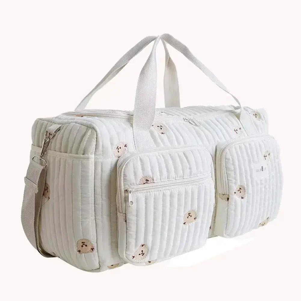  Quilted Baby Diaper Bag Large Capacity Weekender Bag Travel Bag for Hospital and Weekender Travel -  ToylandEU™