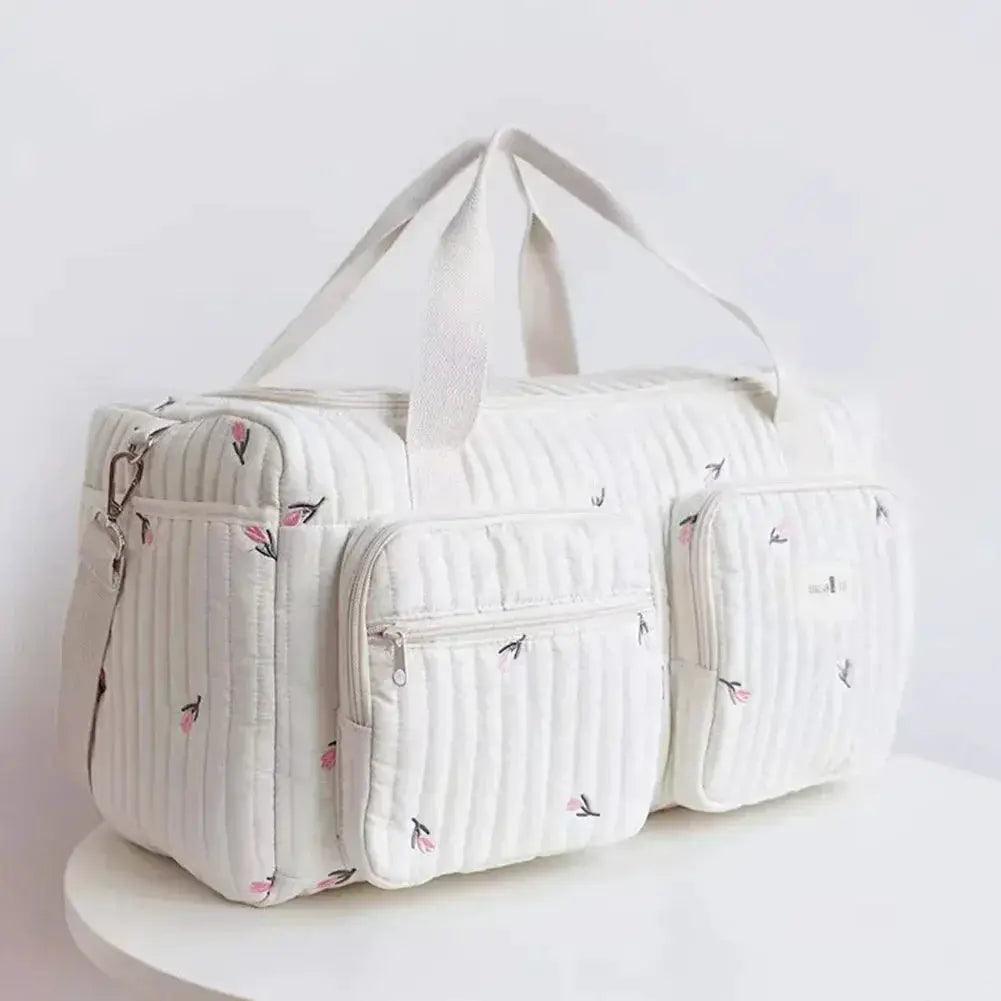  Quilted Baby Diaper Bag Large Capacity Weekender Bag Travel Bag for Hospital and Weekender Travel -  ToylandEU™