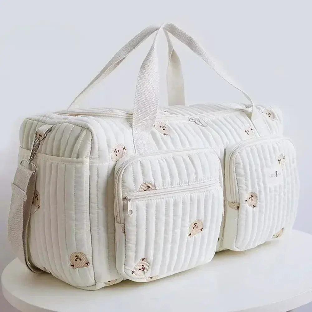 Quilted Baby Diaper Bag Large Capacity Weekender Bag Travel Bag for Hospital and Weekender Travel -  ToylandEU™